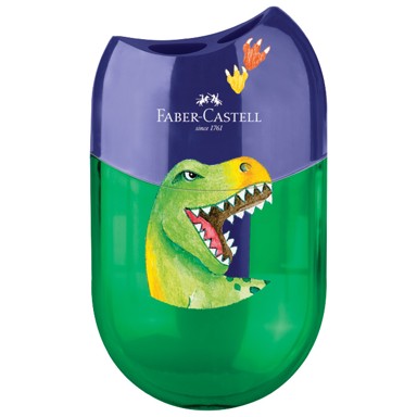 FABER-CASTELL Šiljilo PVC s PVC kutijom 2 rupe Dino 183552