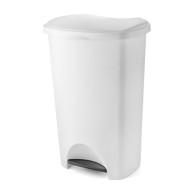 ADDIS Bijeli koš za smeće s pedalom i poklopcem , 41 x 33 x 62,5 cm