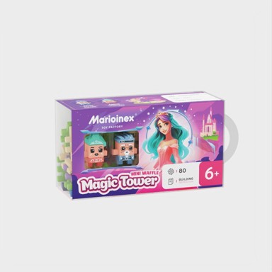 MARIOINEX Kocke za slaganje Mini Waffle Princeza Magic Tower, 80 komada