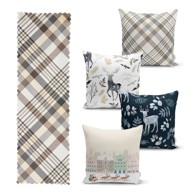 MINIMALIST CUSHION COVERS Set od 4 božićne jastučnice i gazišta na stolu jastučnice Blagdansko vrijeme