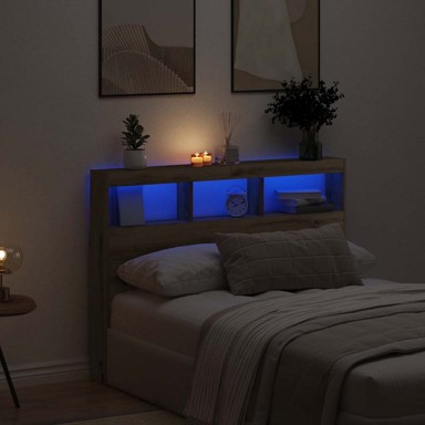 Ormarić za uzglavlje LED boja artisan hrast 140x17x102 cm