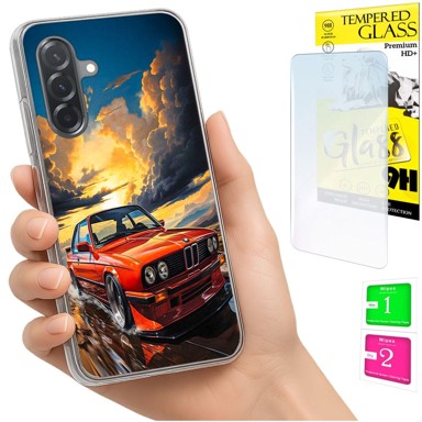 Futrola za Samsung Galaxy A36 / A56 foto maska maska, stražnja strana, futrola + 9H staklo