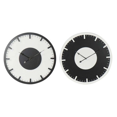 DKD HOME DECOR Zidni sat, 50 x 3,5 x 50 cm, crni, bijeli