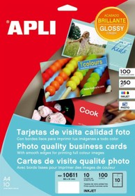 APLI Posjetnice s glatkim rubom, 89 x 51 mm