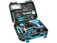 TOTAL Akumulatorska bušilica/odvijač THKTHP11282, 12 V Li-Ion, set 128 dijelova