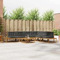 Set vanjskih sofa 7 kom, prirodna i antracit