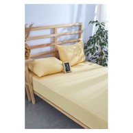 MILA HOME pamučan set plahte i jastučnice 180x200 cm, žuta