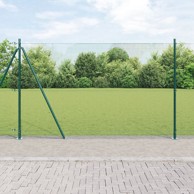 Zavarena žičana ograda s 13 flanged stupova, zelena, 1.4x25 m, čelik