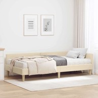 Kutni krevetni okvir s madracem set 2 kom, tkanina, krem