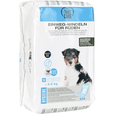 TAKE CARE Pelene za muške pse do 3,5 kg, veličina S, crne, 14 kom.