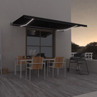 Automatska tenda sa senzorom za vjetar LED 500x350 cm antracit