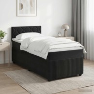 Boxspring krevet s madracem 80 x 200 cm od baršuna, crni