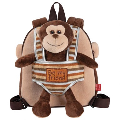 PERLETTI Ruksak 13031, mini, obostrani, s odvojivim plišancem, Max Monkey