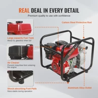 VEVOR Motorna pumpa za vodu, benzin, 3 inča, 265 GPM, 7 KS, aluminijsko kućište, crna