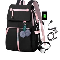 LIVEFY Ruksak za prijenosno računalo s USB kabelom Aura 2, crna