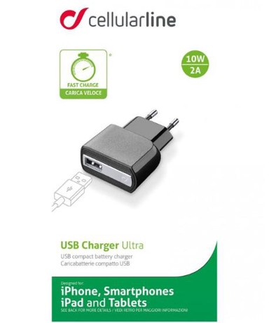 CELLULARLINE Kućni punjač, 2A, crni