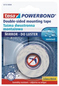 TESA Dvostrana vodootporna pjenasta montažna traka za ogledala 1,5 mx19 mm, bijela