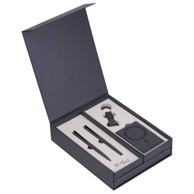 MOLU Poklon set 533077, 2 kemijske olovke, privjesak, etui za kartice, notes A5, tamnosiva