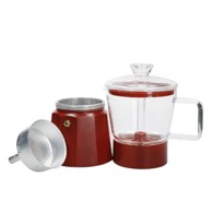 KITCHEN CRAFT Crveni mocha čajnik od nehrđajućeg čelika 0, 29 l La Cafetiere Verona 