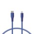 KSIX Kabel Soft USB-C na Lightning za prijenos podataka, 1 m, plavi