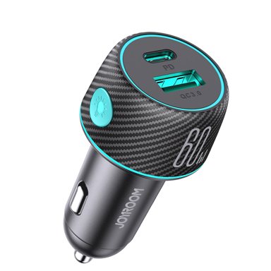 JOYROOM Brzi punjač za mobitel za auto JR-CCN01, 60 W, USB + Type C