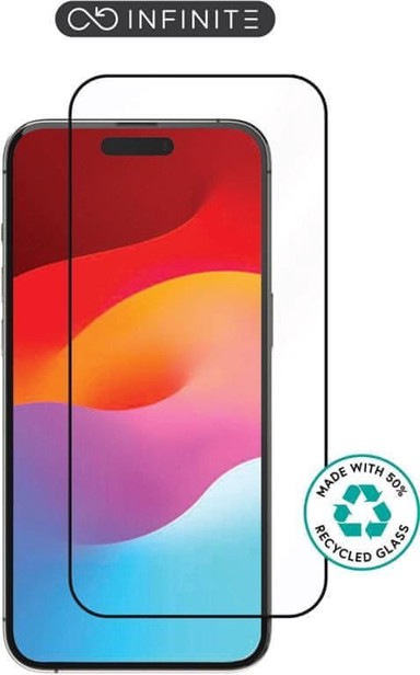 ESTUFF Zaštitno kaljeno staklo za zaslon, INFINITE, potpuno prekrivanje, za iPhone 15 Pro