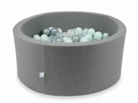 MIMII Suhi bazen 90 x 40 s 300 kuglica: prozirna, biserna, srebrna, svijetlo mint boja, sivi