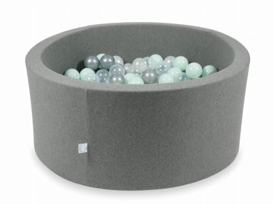 MIMII Suhi bazen 90 x 40 s 300 kuglica: prozirna, biserna, srebrna, svijetlo mint boja, sivi