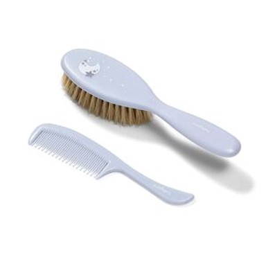 BABYONO Četka i češalj za kosu s prirodnim vlaknima soft, plava  