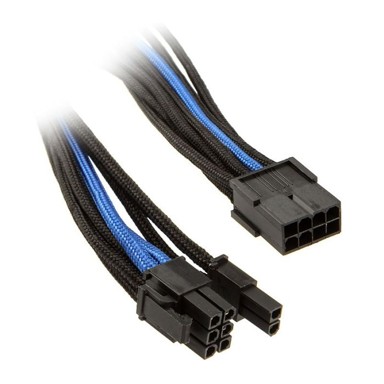 SILVERSTONE Kabel SST-PP07-PCIBA, PCIe, 250 mm, plavo/crna