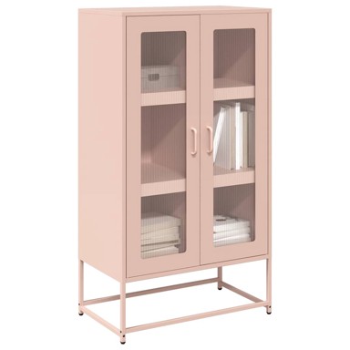 Visoka komoda ružičasta 68x39x123 cm čelik