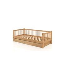 VIPACK Dječji krevet od punog hrasta s dodatnim ležajem s prostorom za odlaganje 90x200 cm u prirodnoj boji Forrest 