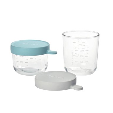 BEABA Set od 2 staklene posude 150/250 ml, Airy green/ Light mist