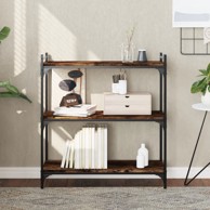 Regal za knjige s 3 razine boja hrasta 80 x 30 x 86 cm drveni