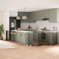 Vrata za pse s vratašcima, 6 panela, sklopiva, 80 x 90 x 2 cm