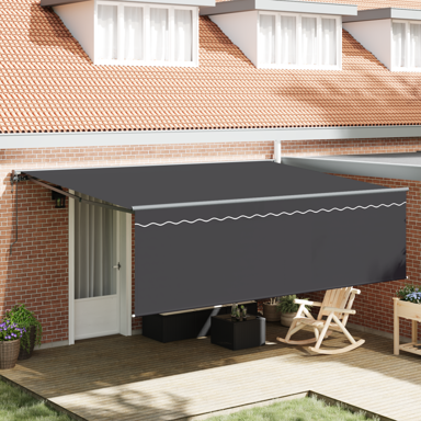 Skrovita tenda 450 × 300 cm, siva, antracitno siva
