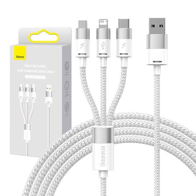 BASEUS Kabel StarSpeed 3u1, USB-C + Micro + Lightning 3,5A, 1.2m