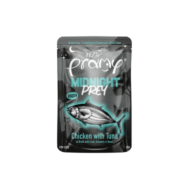 PRAMY CAT Midnight Prey juha, piletina s tunom, 80 g