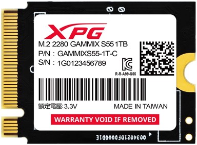 ADATA SSD disk GAMMIX S55, M.2 NVMe, 1 TB, PCIe 4.0