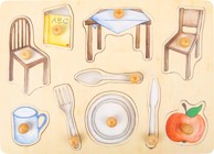 SMALL FOOT Slagalica drvena s običnim predmetima, višebojna