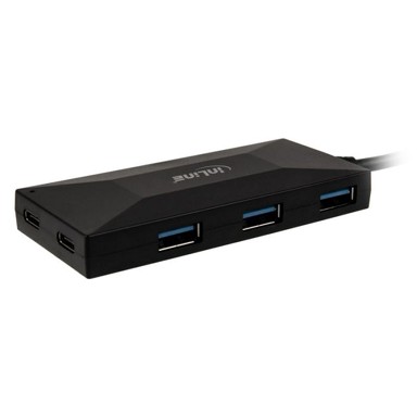 INLINE USB hub 3.2 Gen 1 Hub, USB Type-C, 3 port Type-A, 2 port Type-C, 3A power supply, crni 35398