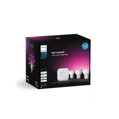 PHILIPS HUE Komplet 3x GU10 pametnih žarulja RGB + Hue Bridge 8720169372177, bijeli