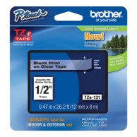 BROTHER P-Touch vrpca TZE131, 12 mm, black/transparent
