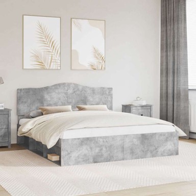 Okvir za krevet 160×200 cm čvrsto borovo drvo, betonski sivi