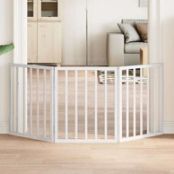 Vrata za pse s 3 panela sklopiva bijela 150 cm od drva topole 50 x 60 x 2 cm, bijela