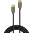 LINDY USB kabel 2 m USB 2.0 USB-C, crni, sivi