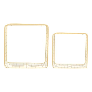 PT LIVING Svijetlo žute željezne police u setu 2 kom 35 cm Reja 