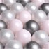 PLUSH NEST Loptice za bazen, promjer 6 cm, 200 kom, biserne, srebrne i svijetlo roze