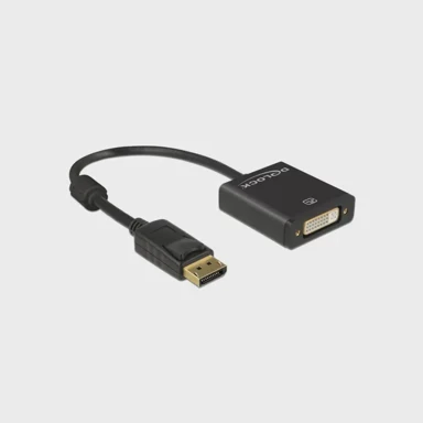 DELOCK Adapter DVI na DisplayPort, 4K, 20 cm, crni