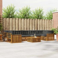 Set vanjskih sofa s jastukom, 8 kom, prirodna i antracit